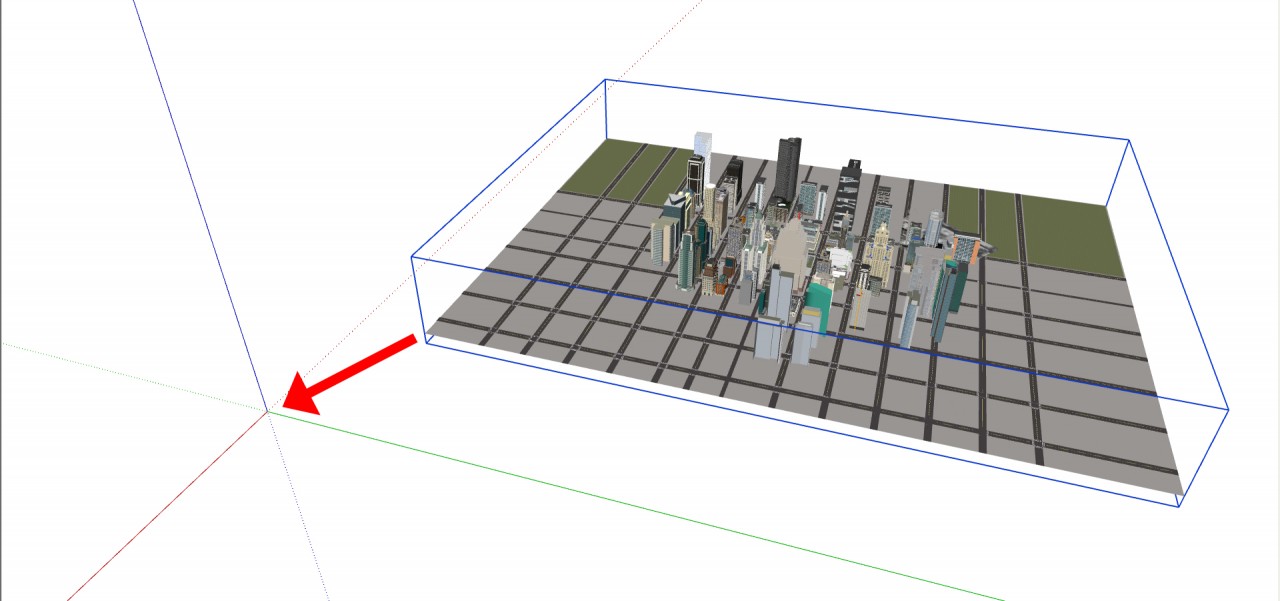 SketchUp Clipping Plane. You can paste the model at the origin point in the new file